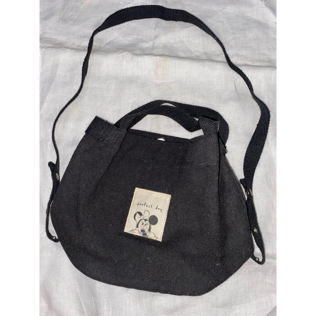 [ 100% ORI PRELOVED ] Disney Minnie Bucket Bag in Black Colour with Strap tas disney anak-dewasa luc