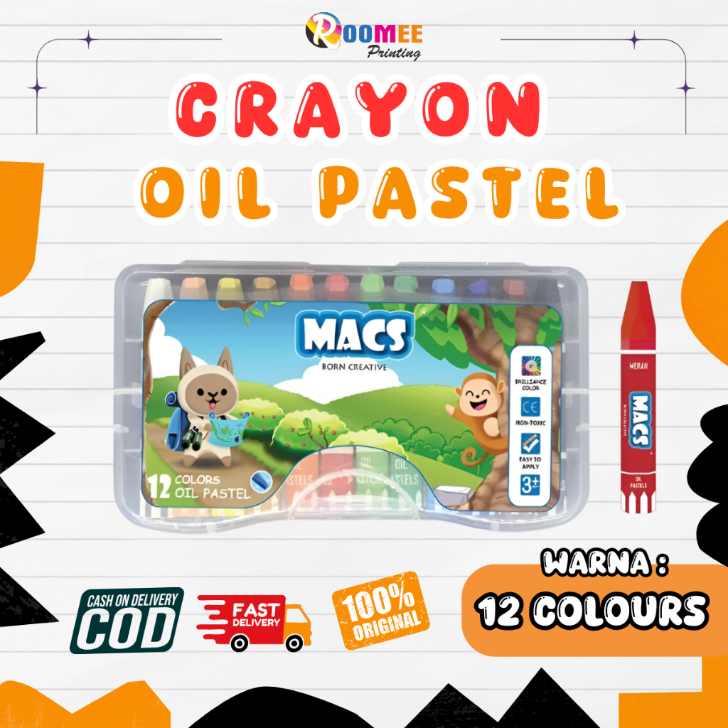 

CRAYON MACS OIL PASTEL ISI 12 WARNA
