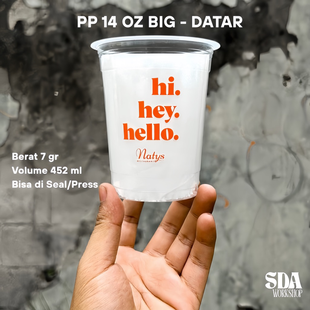 SABLON CUP 14 OZ OVAL / DATAR STARINDO / POLYCUP