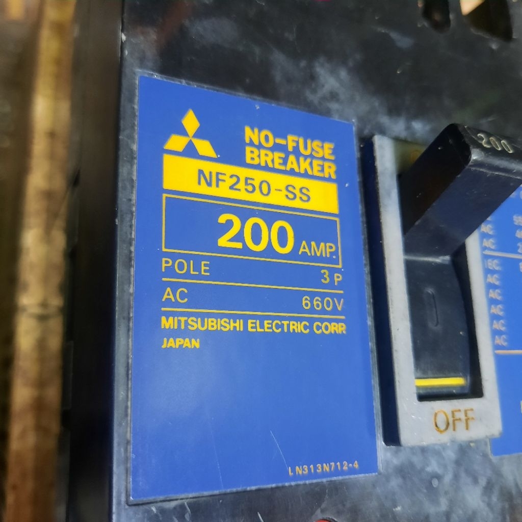 BREAKER NFB MITSUBISHI NF250SS 200A 3P