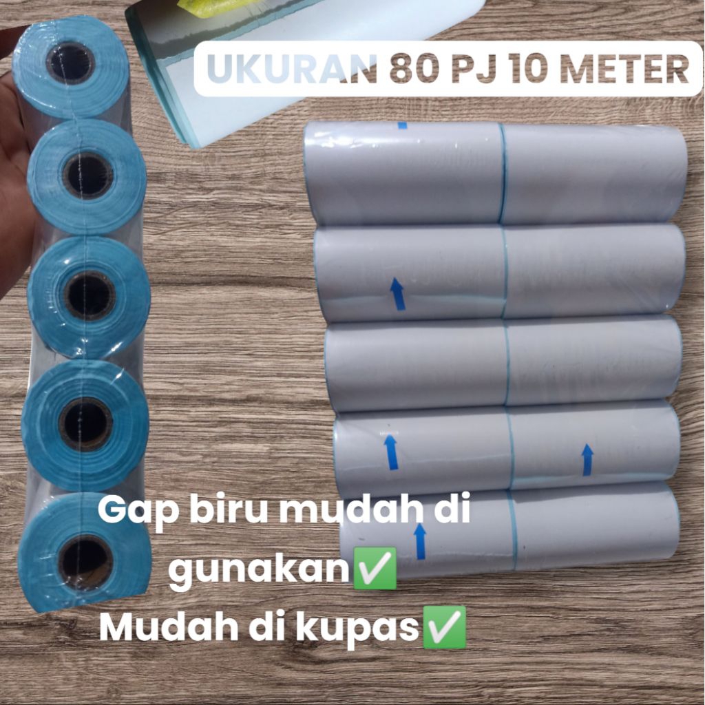 

KERTAS TERMAL UKURAN 80 PAJANG 10 METER GAP BIRU MUDAH DI KUPAS ✅