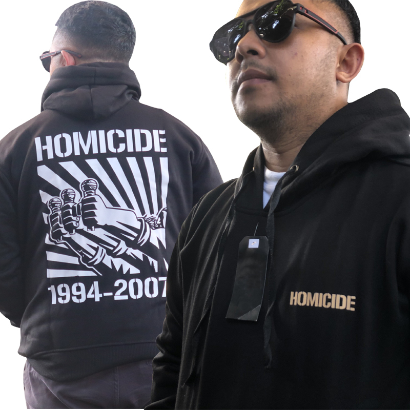Zipper Hoodie Homicide Hoodie Ritsleting Bahan Cotton Fleece