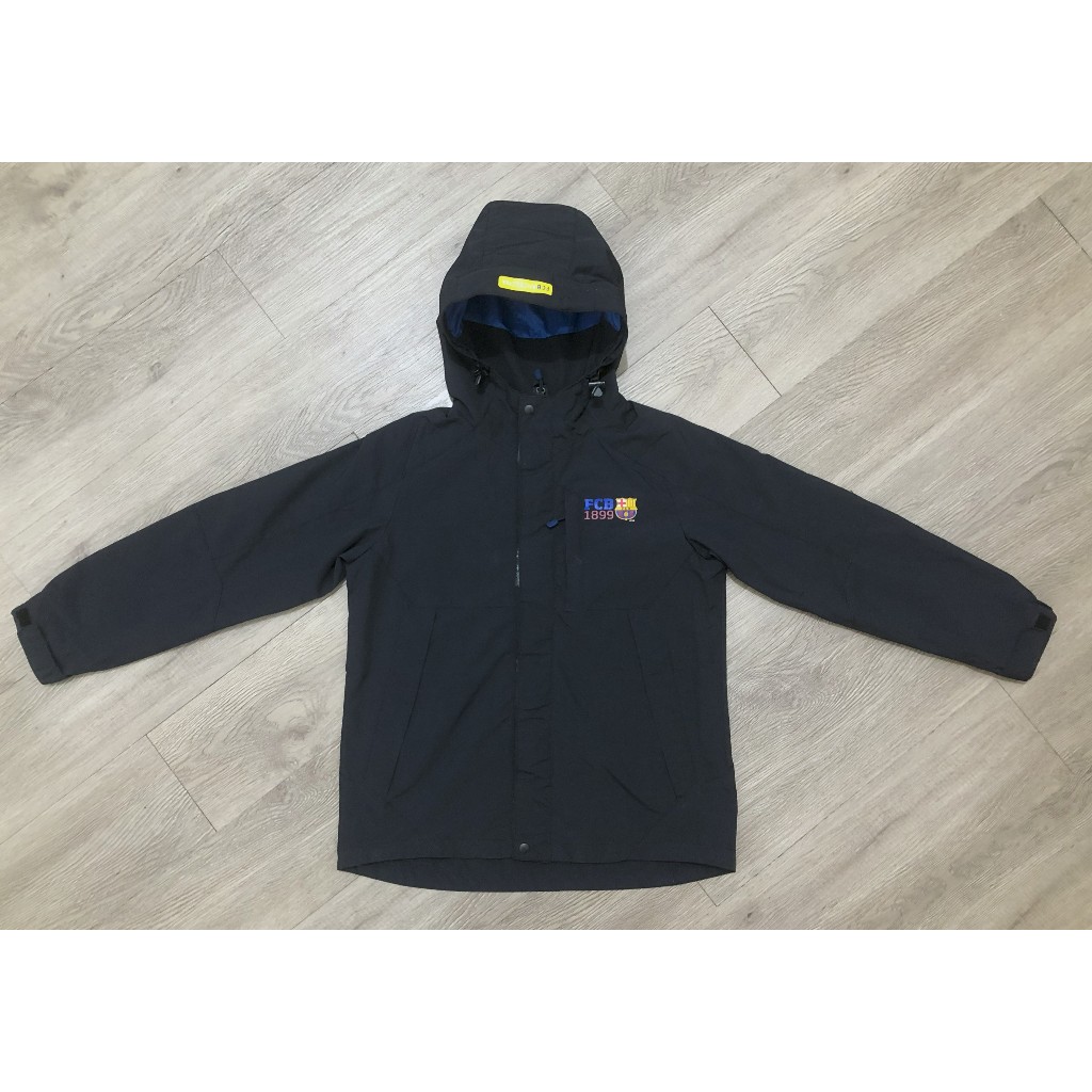Jaket FCB-BARCELONA Hitam Remaja-Dewasa Outdoor Waterproof Premium Second Preloved