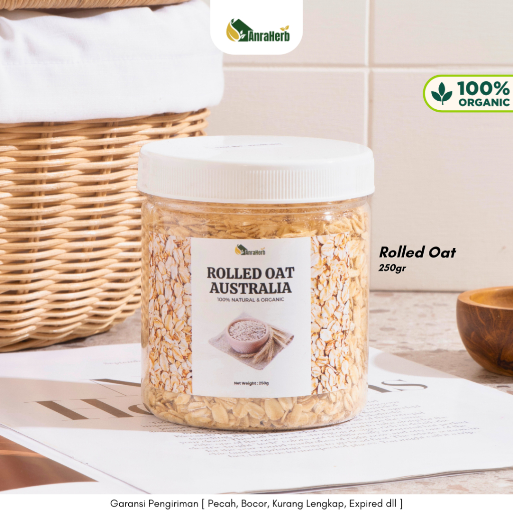 

AnraHerb Rolled Oat 250gr | Gandum Utuh Organik untuk Sarapan Sehat dan Energi Harian Alami