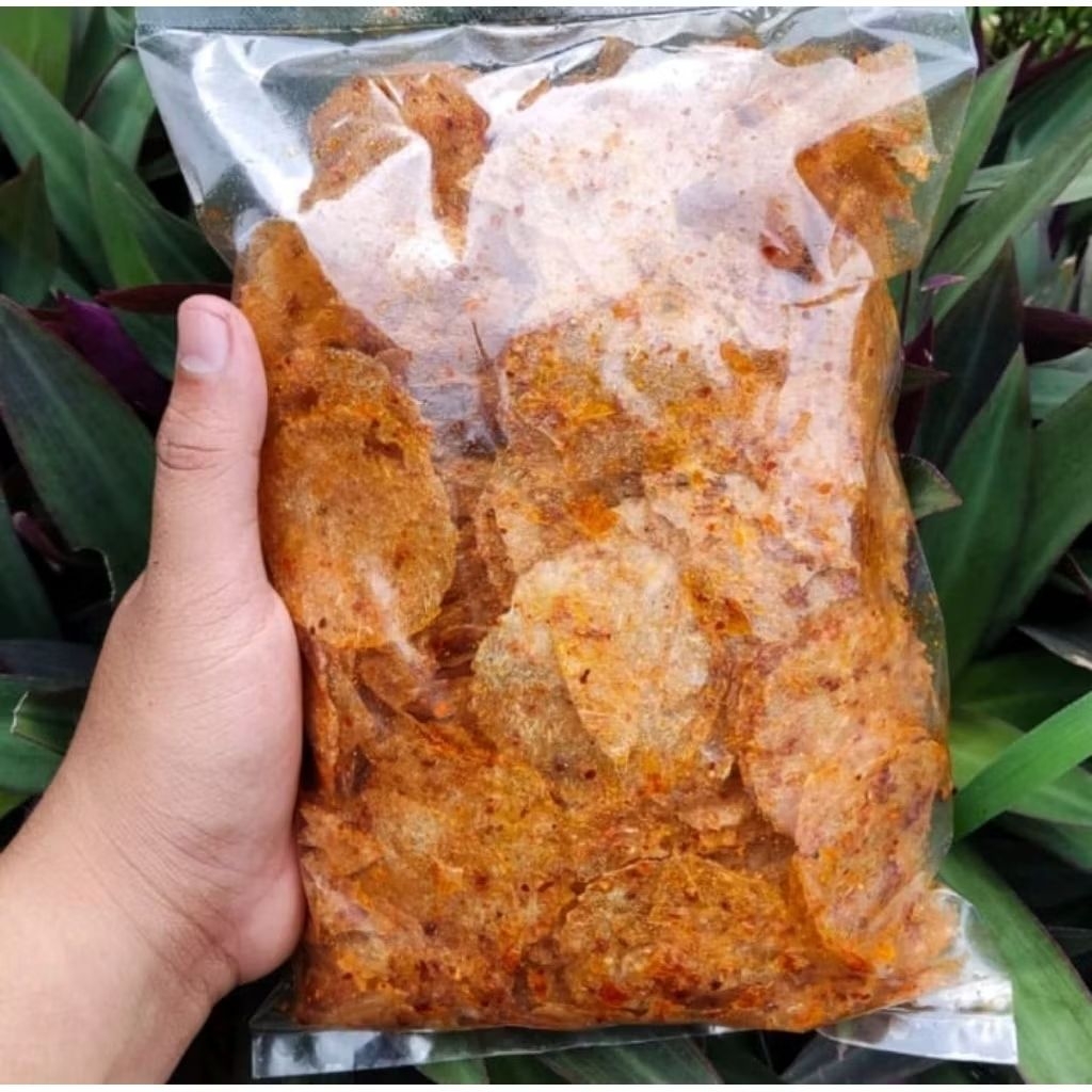 

kripik kaca kripca bungbu gurih pedas daun jeruk isi 500.gram