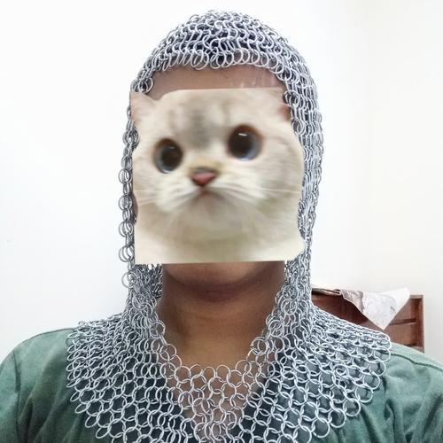 Chainmail Coif (Zirah Kupluk Besi) Butted/Tanpa Kancing
