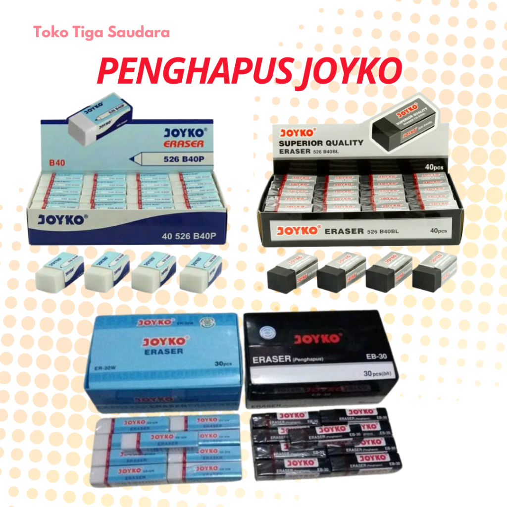 

Penghapus JOYKO Kecil / Panjang / Besar 1 Kotak