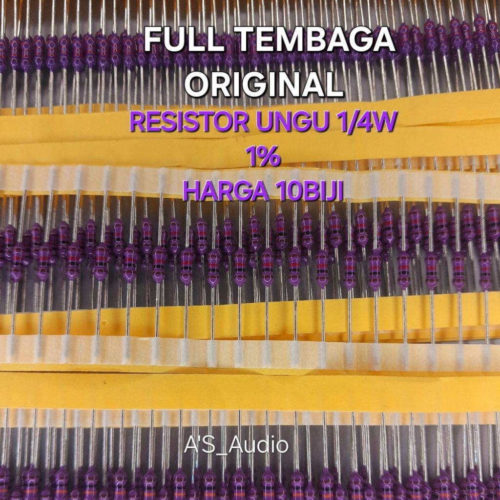 RESISTOR 1M8 1/4 WATT 1% ORIGINAL ZERO FULL TEMBAGA RESISTOR UNGU.10BIJI
