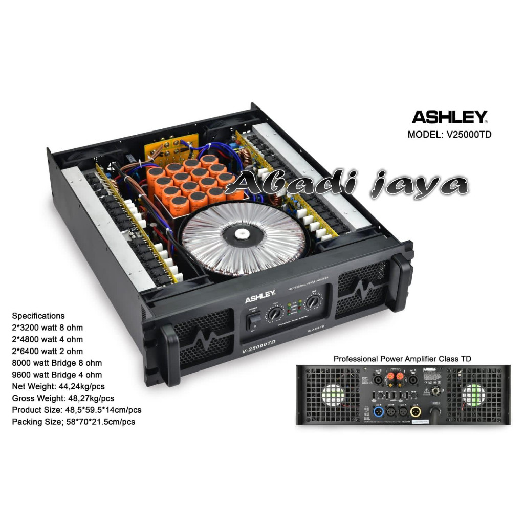 POWER AMPLIFIER ASHLEY V 25000 TD/ POWER AMPLIFIER ASHLEY V25000TD CLASS TD