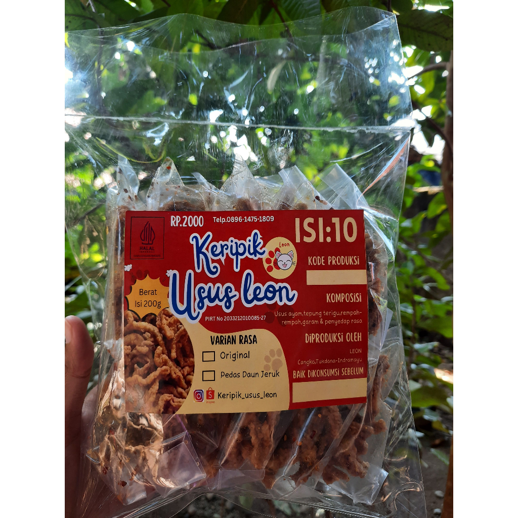 

Keripik Usus Leon/kemasan isi 10