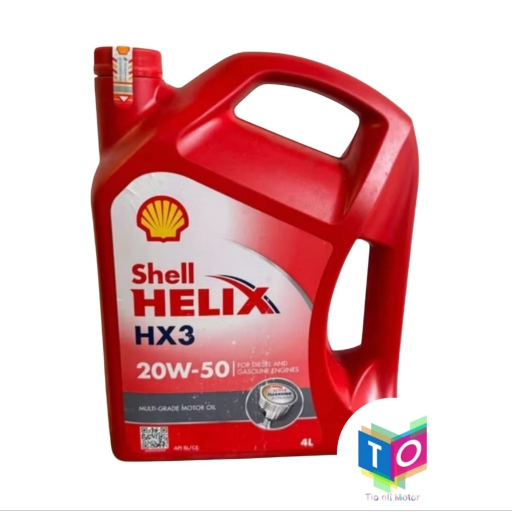 Shell Helix HX3 20W-50 1L , 4Liter Oli Mesin Mobil Bensin Helix