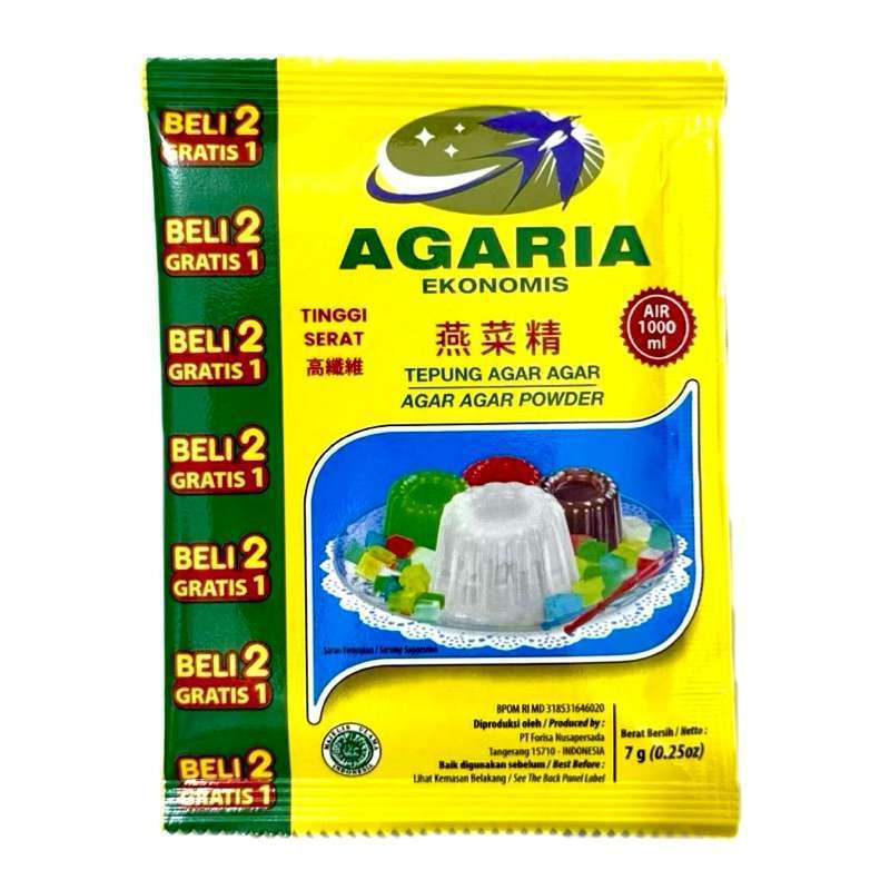 

AGARIA EKONOMIS AGAR AGAR POWDER PUTIH 7 GR 8992933162127