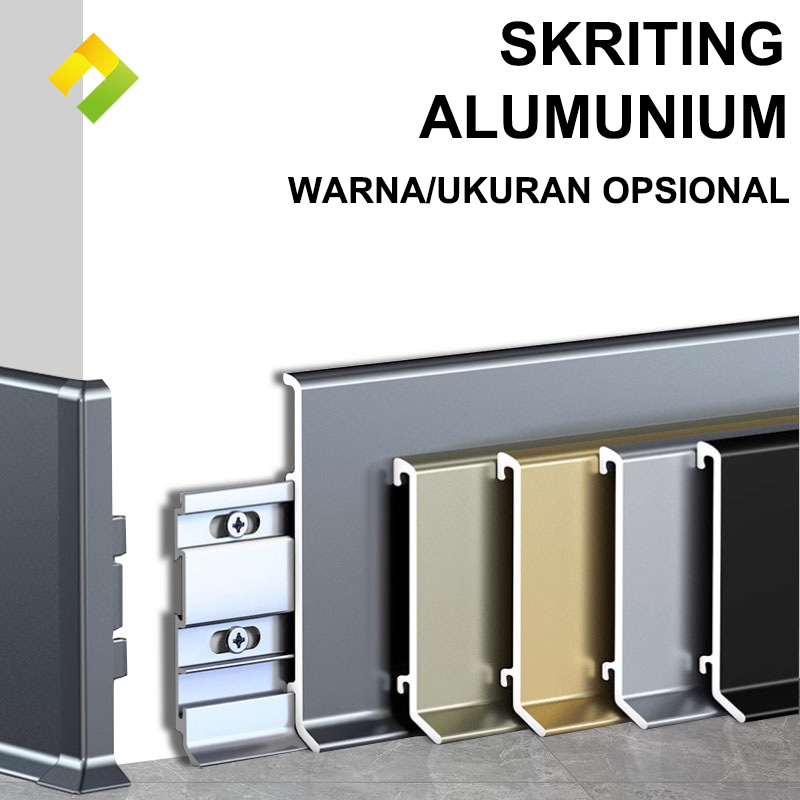 2.5m Panjang Lish Alumunium / Plin Skirting Board / Lis Sudut Dinding / Aksesoris Plint Lantai/Lis P