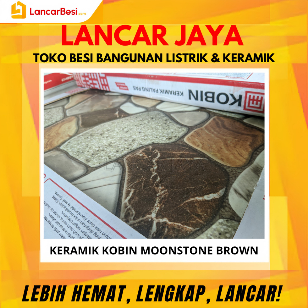 Keramik Lantai Moonstone Brown 50x50 Kobin Hanya Untuk Area Jogja & Sekitarnya
