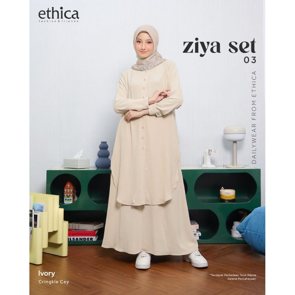 ETHICA Gamis One Set Abaya Dailywear Wanita Ziya Set 03