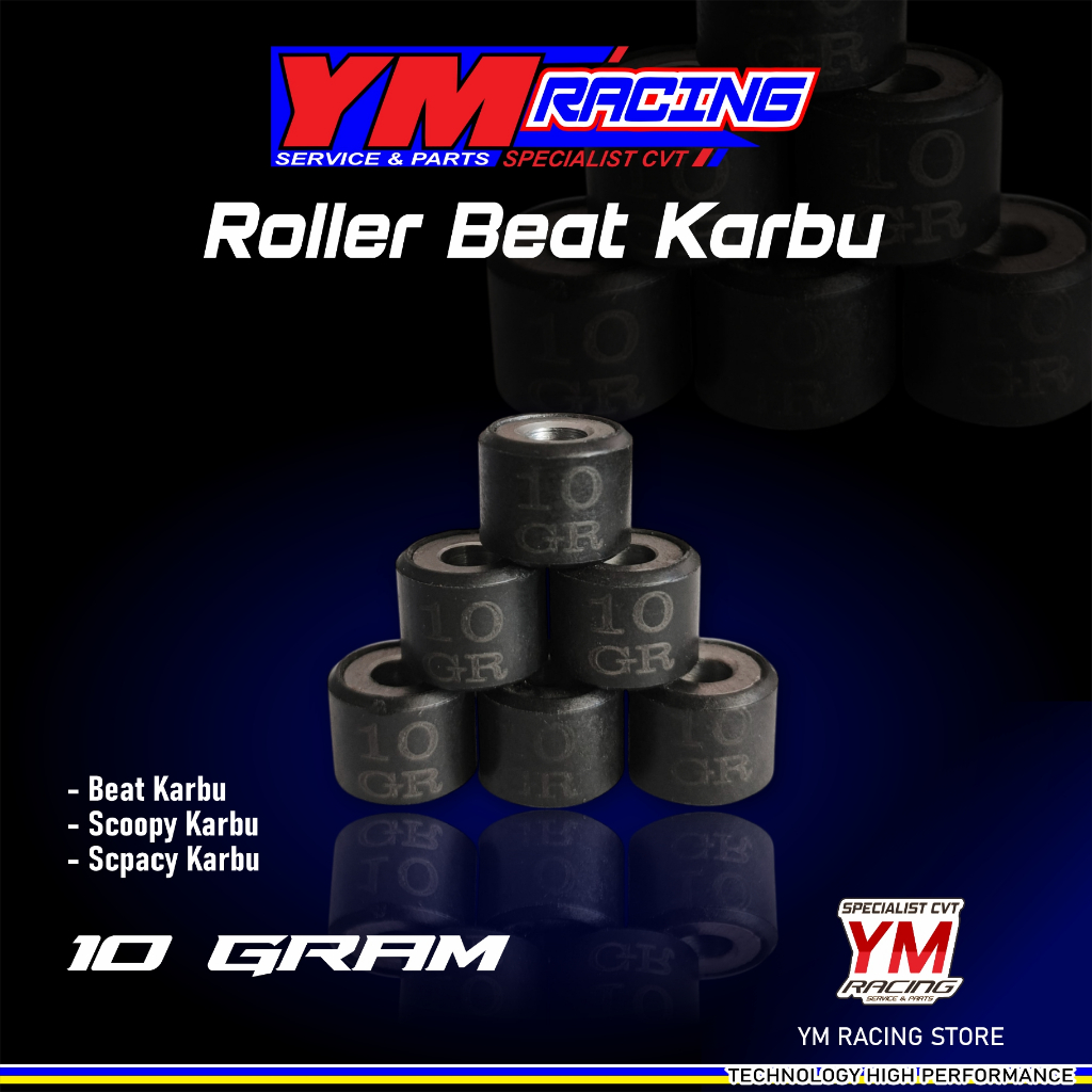 ROLLER BEAT KARBU 10 GRAM 1 SET ISI 6 BUTIR // ROLLER SCOOPY KARBU 10 GRAM / ROLLER SPACY KARBU 10 G