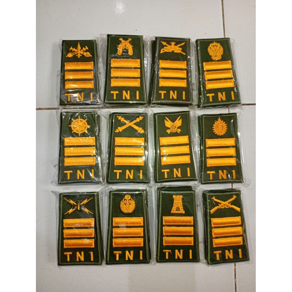 Pangkat Kapten Lis Hijau Staff PDH TNI AD Multi Corps Inf, Kav, Arm, Arh, Cpn, Czi, Chb, Cpl, Cpm, C