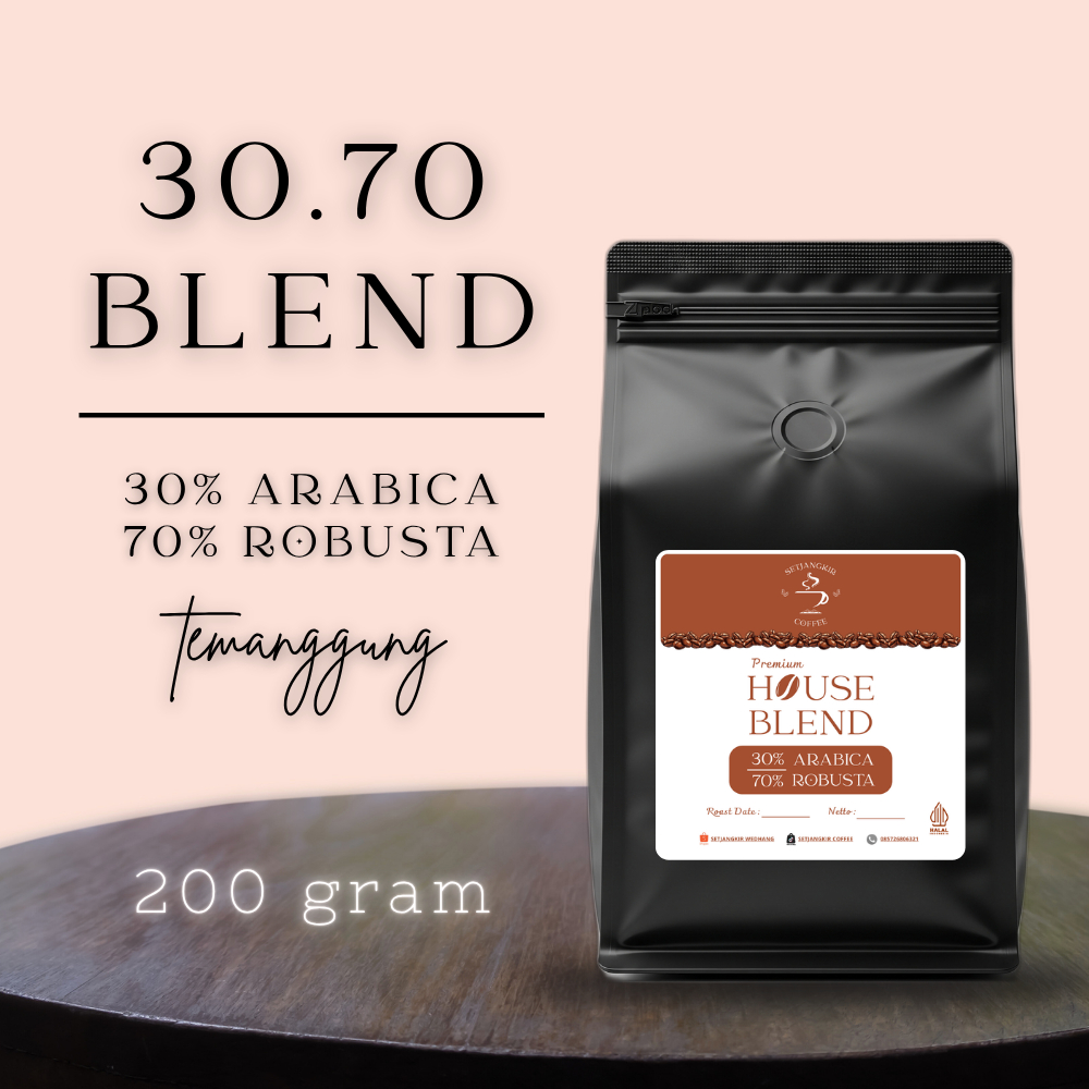 

SETJANGKIR COFFEE House Blend 30% Arabica 70% Robusta Temanggung 200 gram - Bubuk Kopi