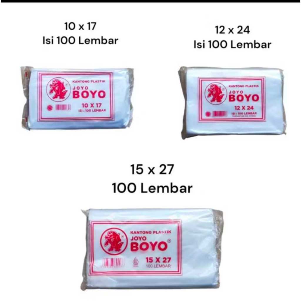 Plastik Boyo HDPE 10x17 / 12x24 / 15x27 isi 100