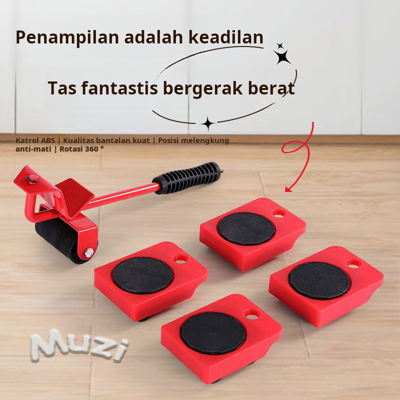 Memindahkan benda berat, memindahkan alat, roda universal, alat pindahan, penggerak alat lima bagian