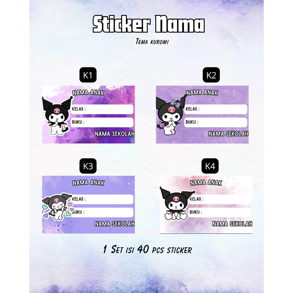 

STICKER NAMA KUROMI