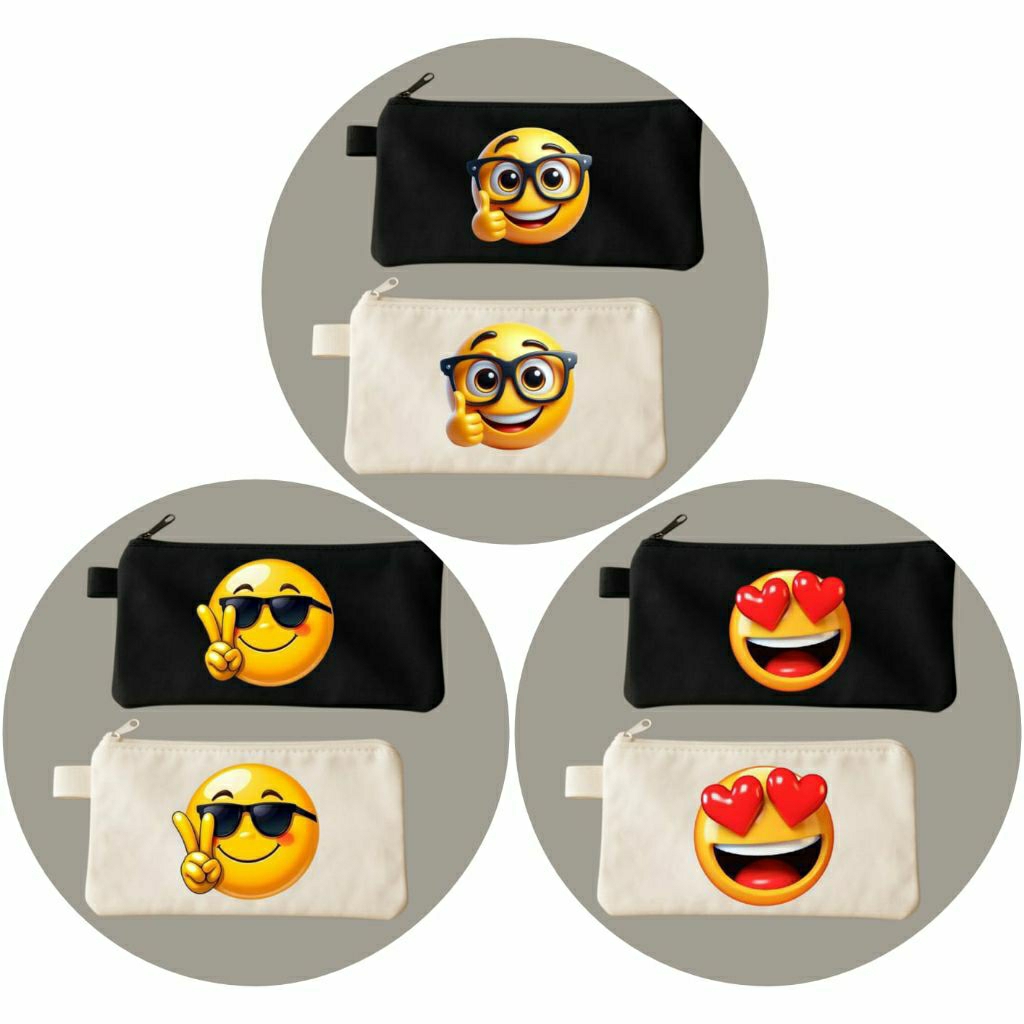 

Tempat pensil emoji kuning/Tepak kanvas premium/Tempat alat tulis/Tempat kosmetik/Tempah hp/Tempat dokumen kartu/Pouch