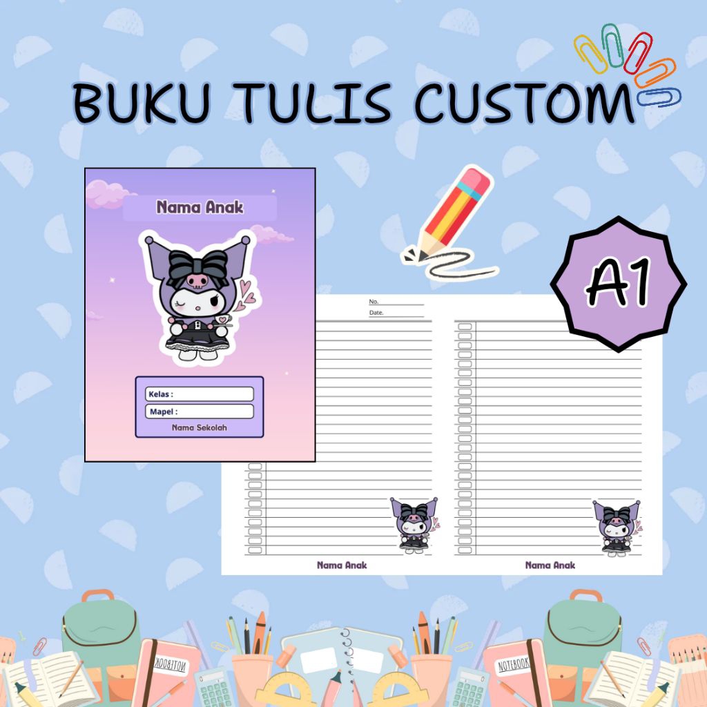 

BUKU CUSTOM NAMA (DALAM BERWARNA) HARGA SATUAN
