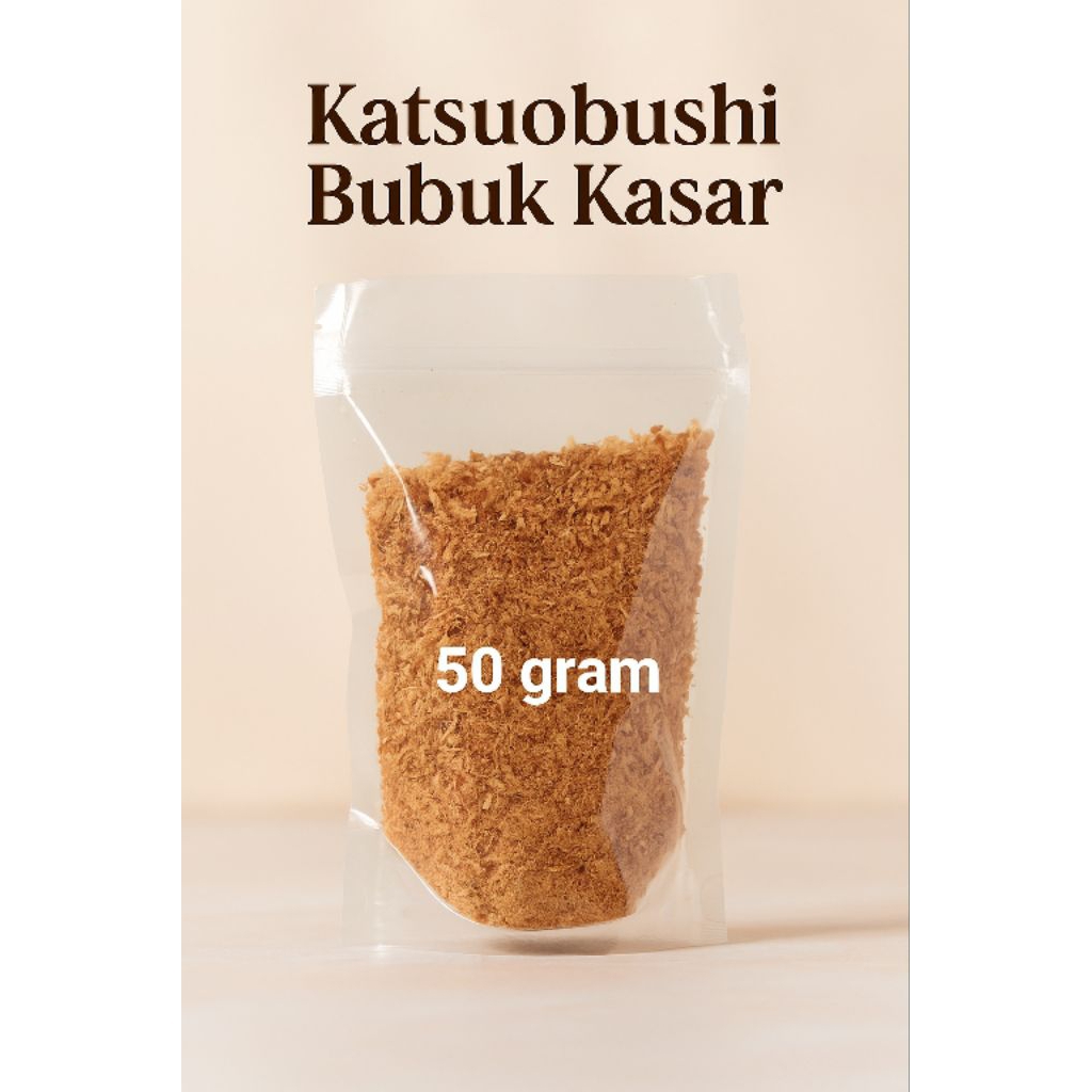

Katsuobushi Bubuk Kasar 50g – Ikan Cakalang Serut untuk Takoyaki, Okonomiyaki, Dashi