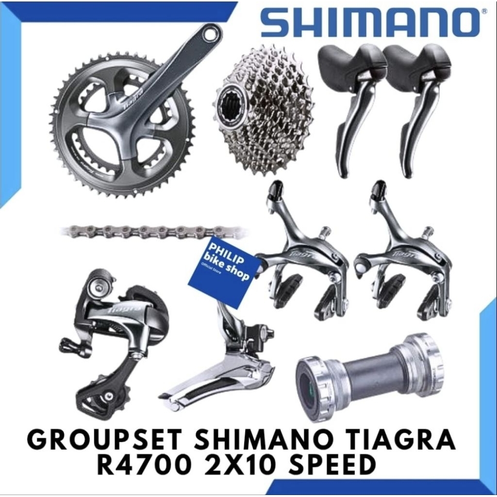Groupset Shimano Tiagra R4700 2X10 Speed 50/34T 11-34T