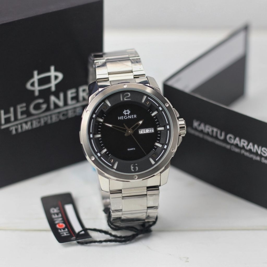 Hegner #5034 #5035 #1702 jam tangan pria casual sporty original stainless steel