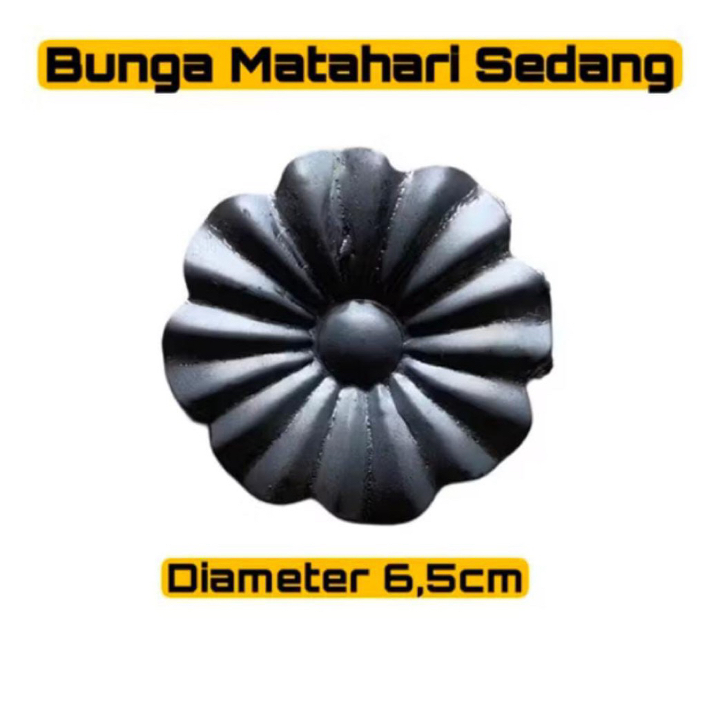 bunga matahari polos sedang // aksesoris ornamen besi tangga pagar tralis
