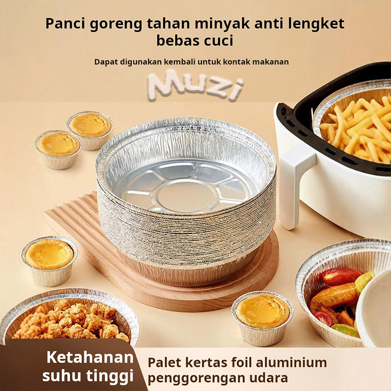 Kotak aluminium foil, mangkuk aluminium foil sekali pakai bulat, nampan aluminium foil panggang oven