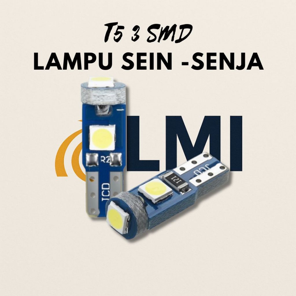 Lampu LED T5 Lampu Sein - Senja Lampu Speedometer Indikator T5 3 Mata SMD 12 Volt Motor Mobil