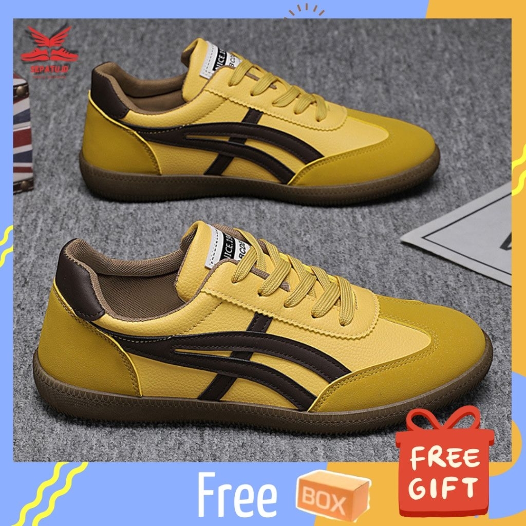 sepatu Sneakers pria cowok SL61 casual tali runing jalan olahraga sport import impor fashion Korea h