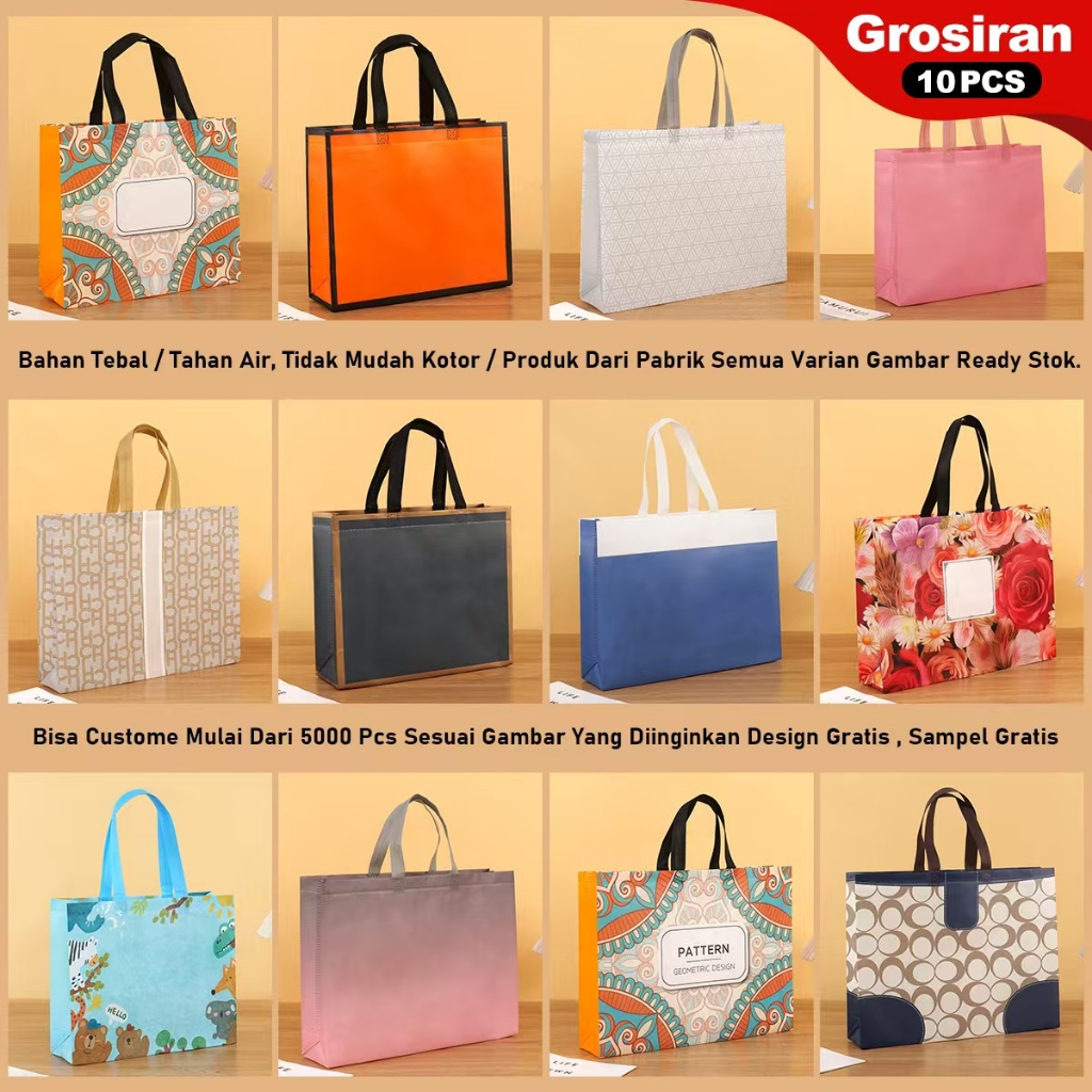 

Grosir 10pcs-Tas hamper - Goodie bag - Tas Belanja - Tas Souvenir - Tas Kado - Tas Jinjing - Tas Lipat-Kantong Belanja - Souvenir - Shopping bag - Spoundbond - Tote Bag - Tas Wanita - Tas Murah - Tas Belanja Murah - Tebal dan Kuat