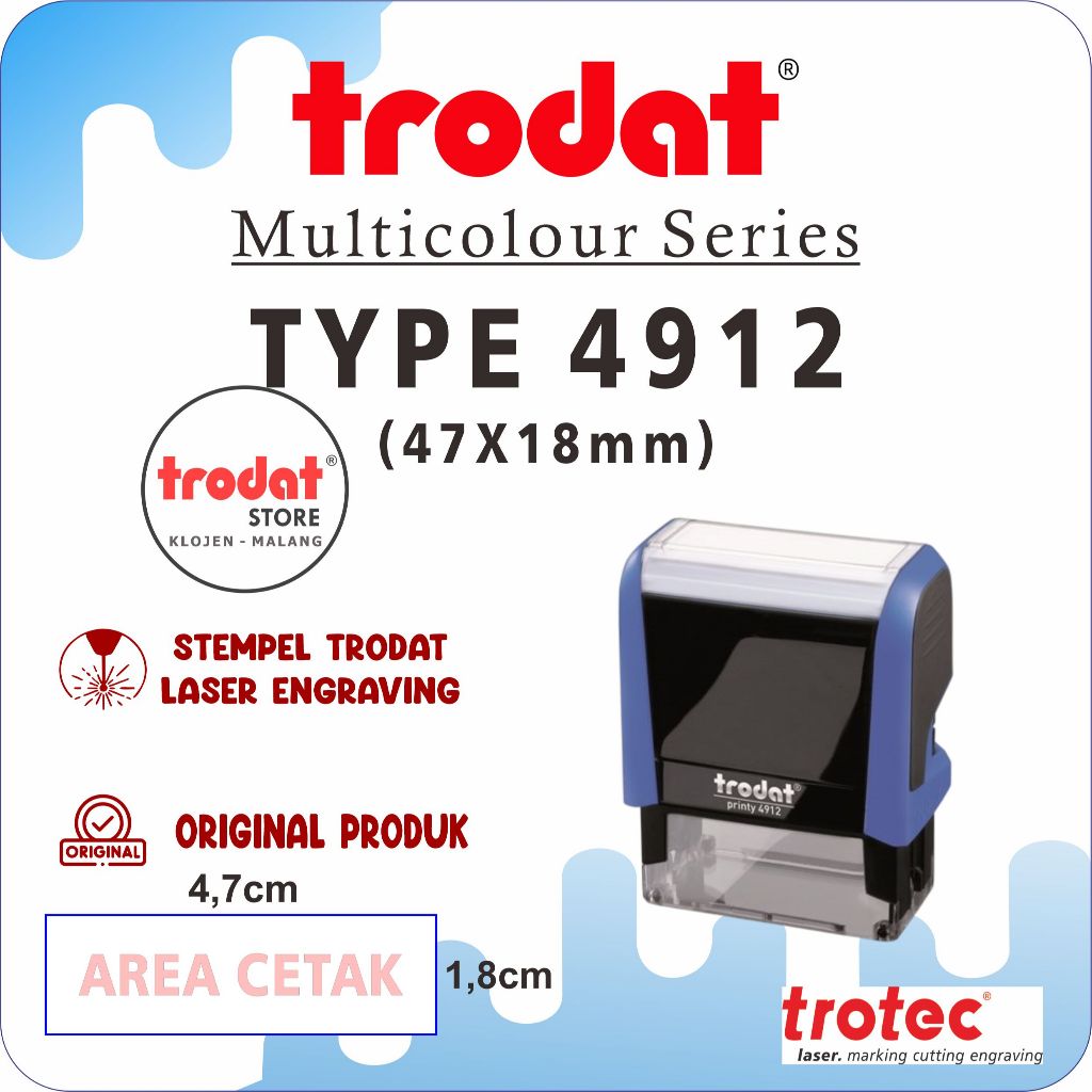 

Stempel Trodat 4912 (47x18 mm) Stempel warna otomatis, original trodat