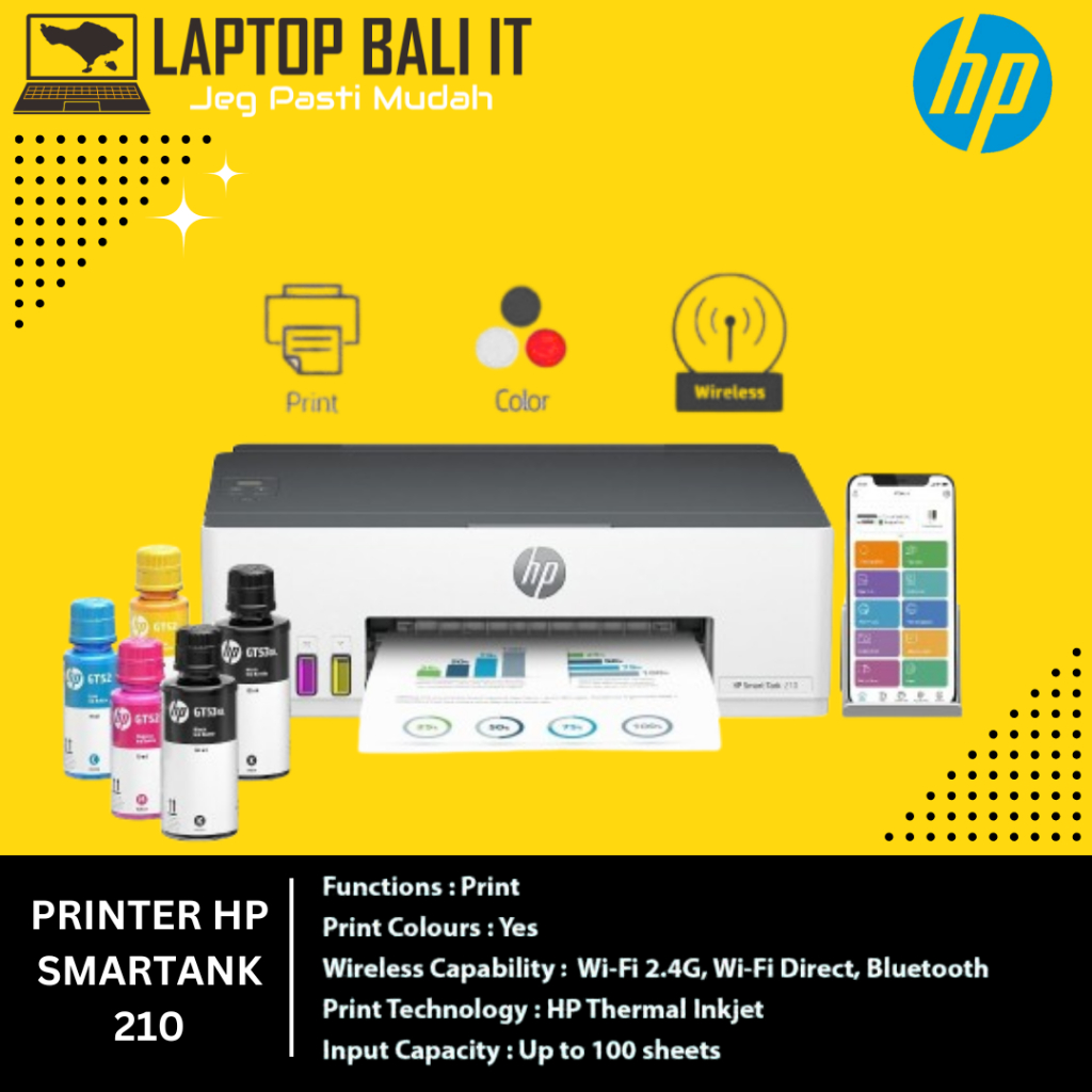 PRINTER SMART HP InkTank 210 Print Only + Wifi