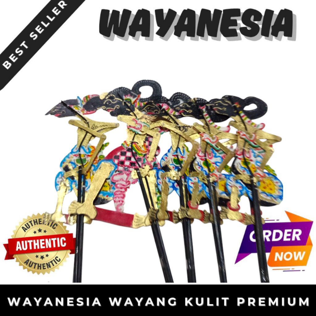 PAKET WAYANG PANDAWA LIMA mini bahan wayang kulit bukan wayang kertas