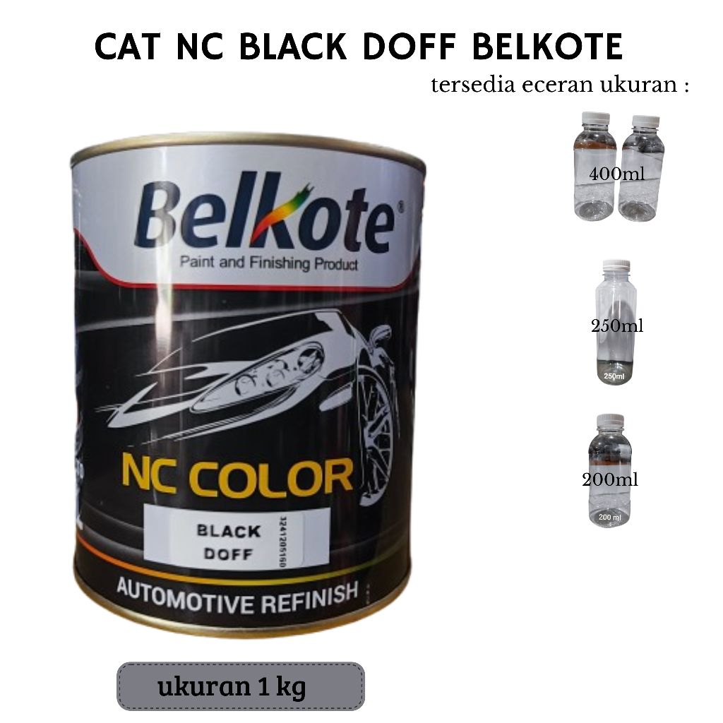 Belkote NC Black Doff 1L . 400 ml . 250 ml . 200 ml || NC black doff