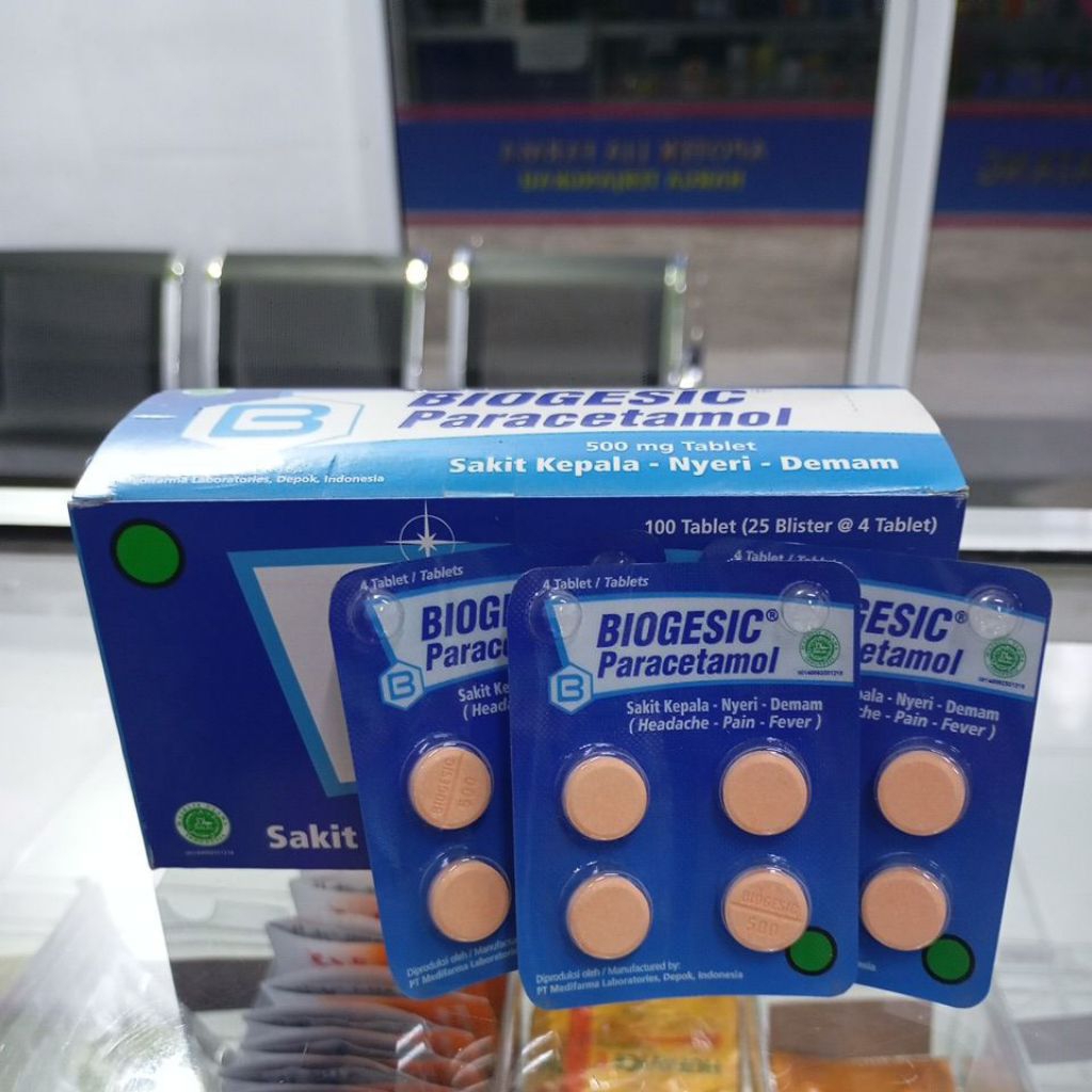 Biogesic (paracetamol) 25 blister per box