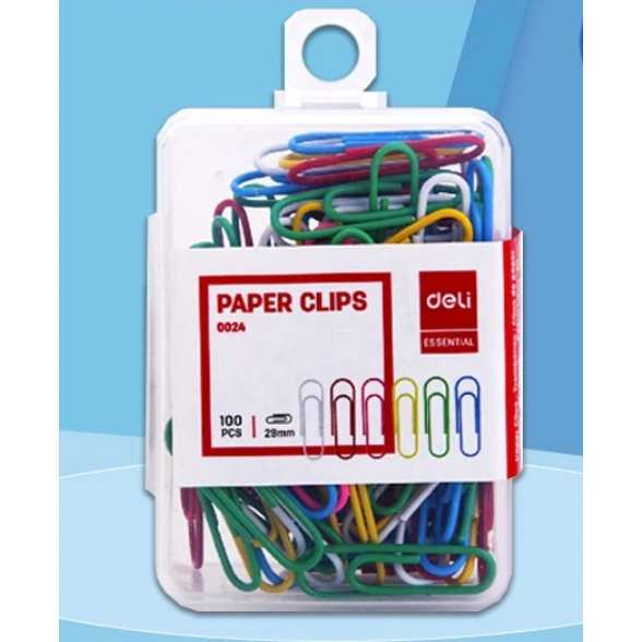 

Klip Kertas / Paper Clips 6 Warna DELI 29mm E0024 - Serbaguna Cocok untuk Kebutuhan Kantor / Sekolah