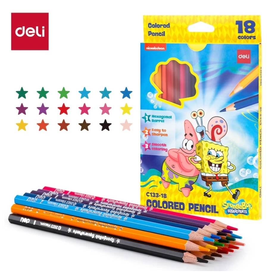 

Pensil Warna / Colored Pencil 24 Warna DELI Spongebob Special Edition EC133