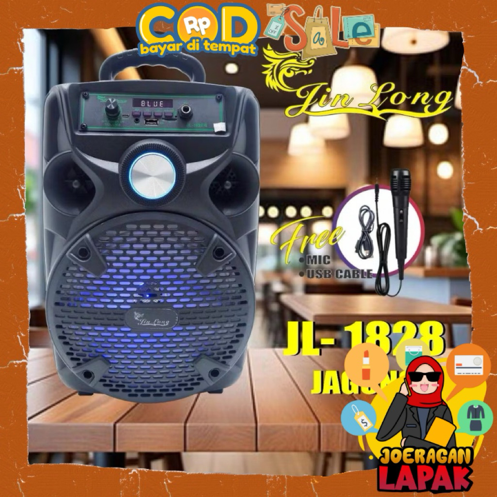 [JOERAGAN LAPAK] SPEAKER BLUETOOTH FREE MIC JINLONG 8,5” INCH PORTABLE OUTDOOR SOUND SYSTEM MINI RAD