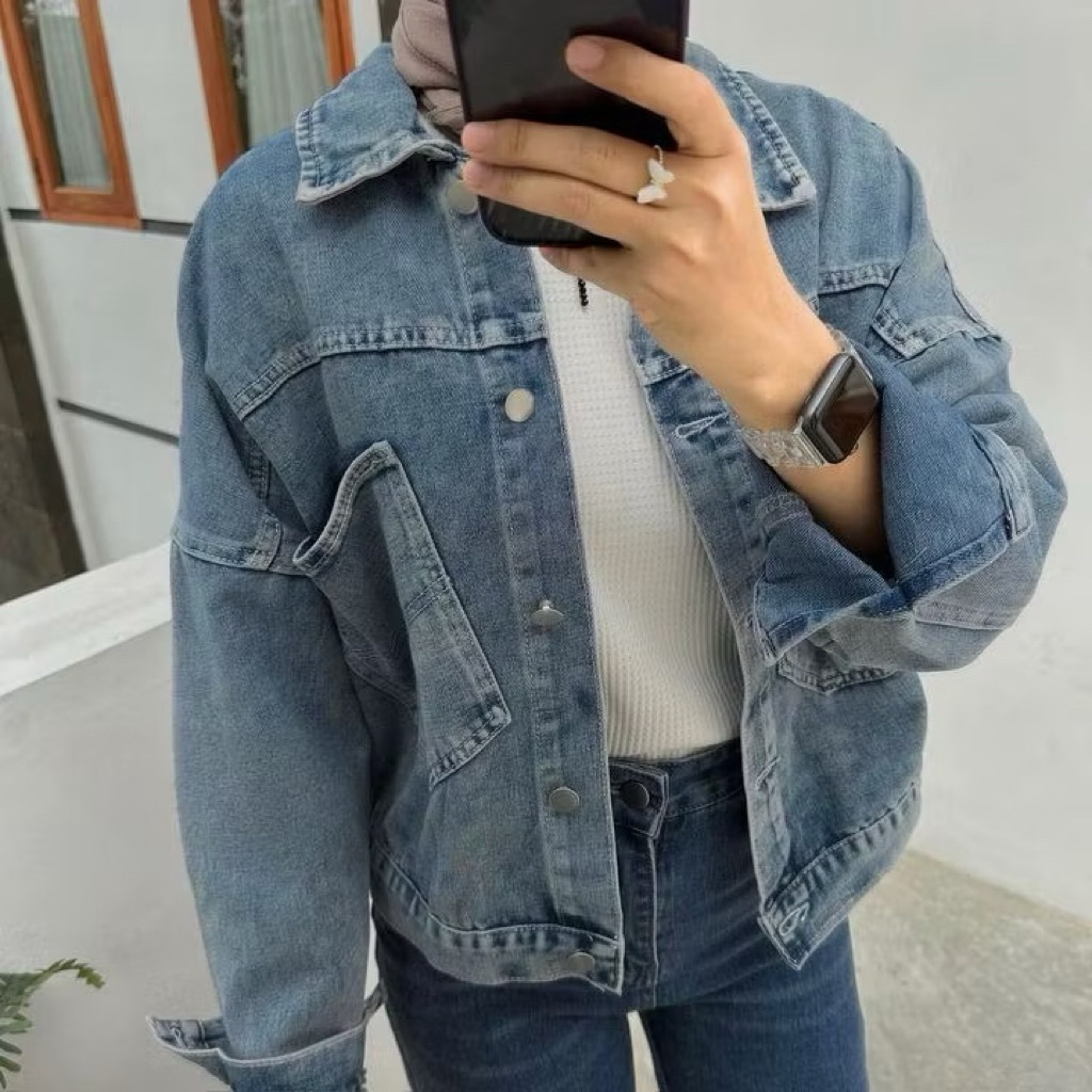 Jacket Jeans Oversize Wanita
