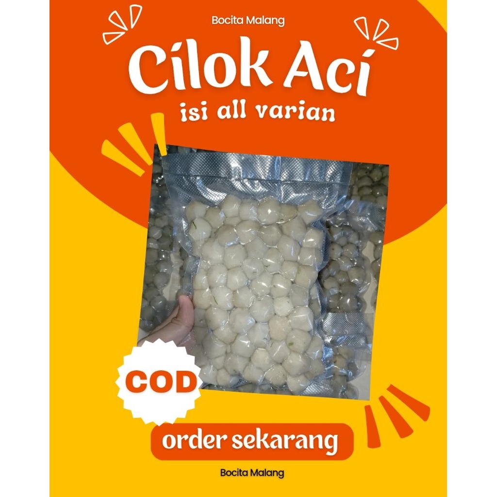 

CILOK ACI 100 BUTIR ISI GAJIH,KEJU,SOSIS,AYAM & ORIGINAL HIGIENIS