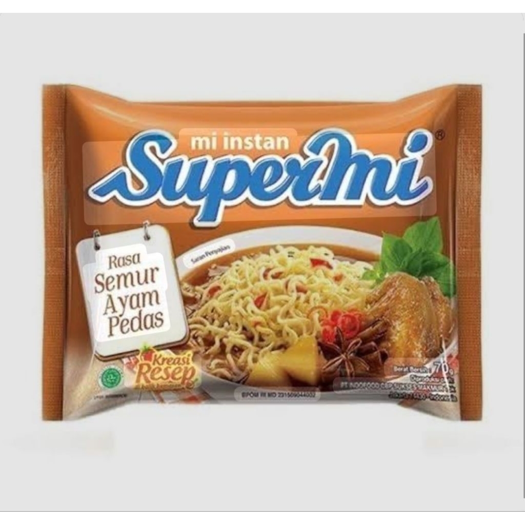 

Supermi rasa semur ayam pedes 40g /bungkus
