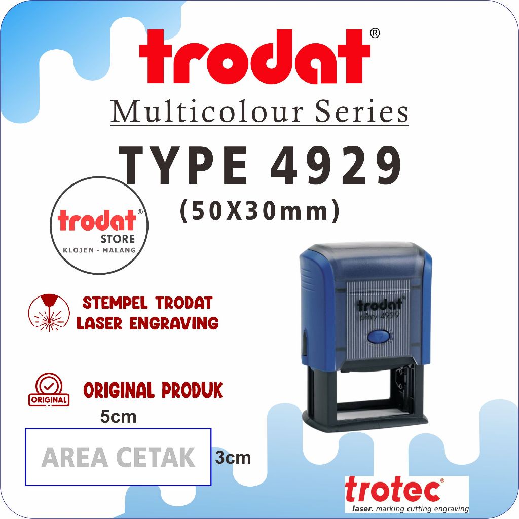 

Stempel Trodat 4929 ( 50 x 30 mm) stempel warna otomatis, original trodat)
