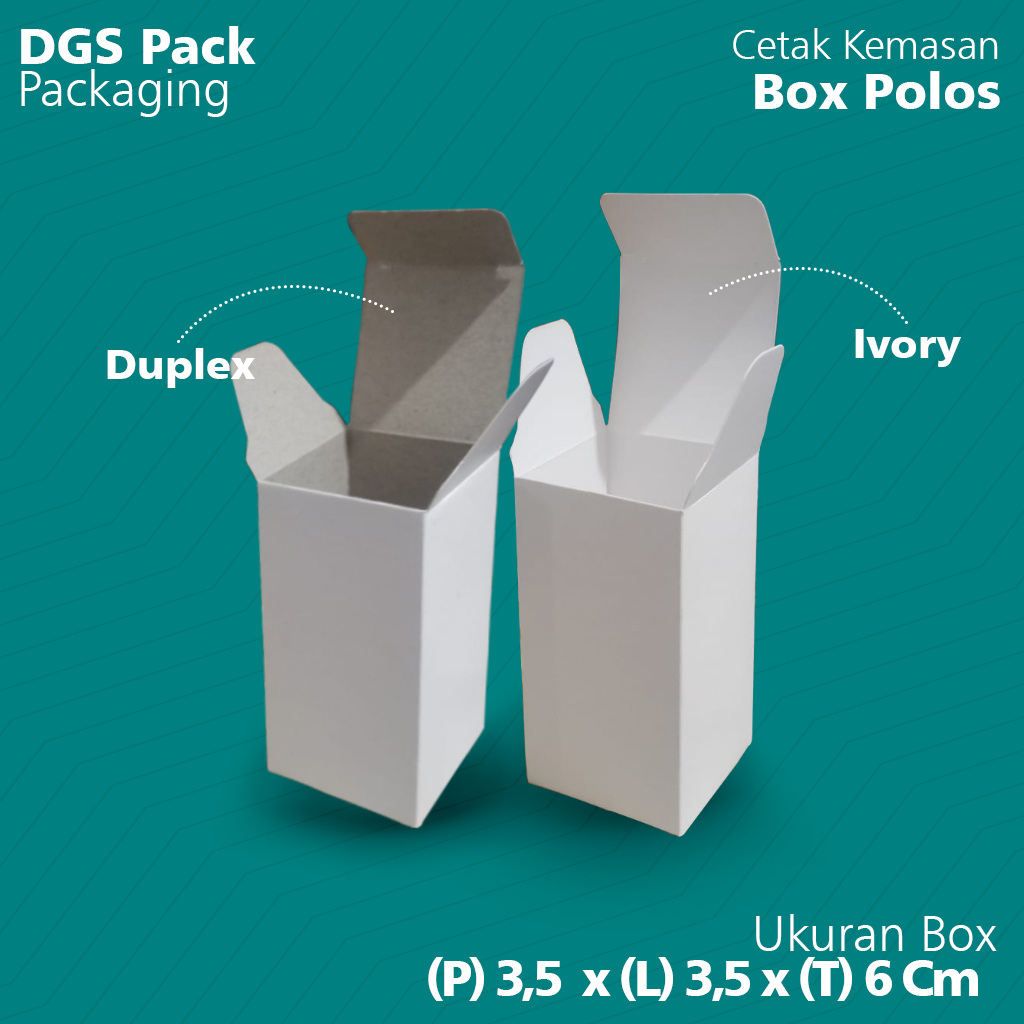 

Box polos ukuran P x L x T : 3,5 x 3,5 x 6 cm