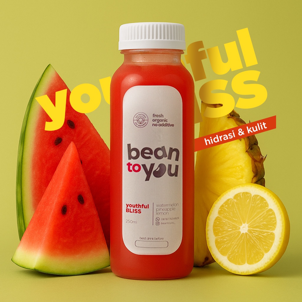 

Cold Pressed Juice | Youthful Bliss | Watermelon Pineapple Lemon