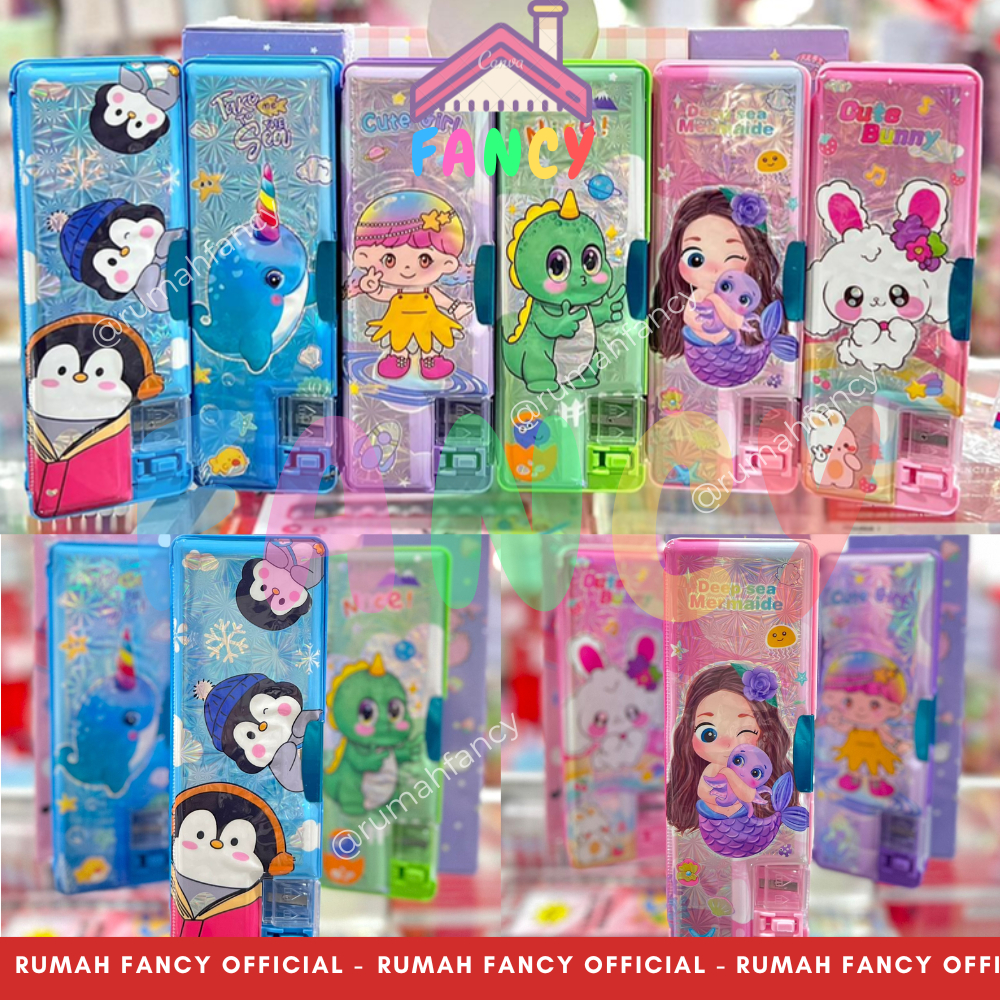 

[FREE BUBBLEWRAP] TEMPAT KOTAK PENSIL MAGNET HOLOGRAM KT 122 / JC 119 / KT 125 ANIMAL HOLO / SQ 7825 ANIMAL HOLOGRAM SERIES + Serutan 2 Lubang Motif ASTRONOUT / MERMAID / UNICORN KUDA PONI